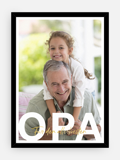 Poster Opa in Lettern