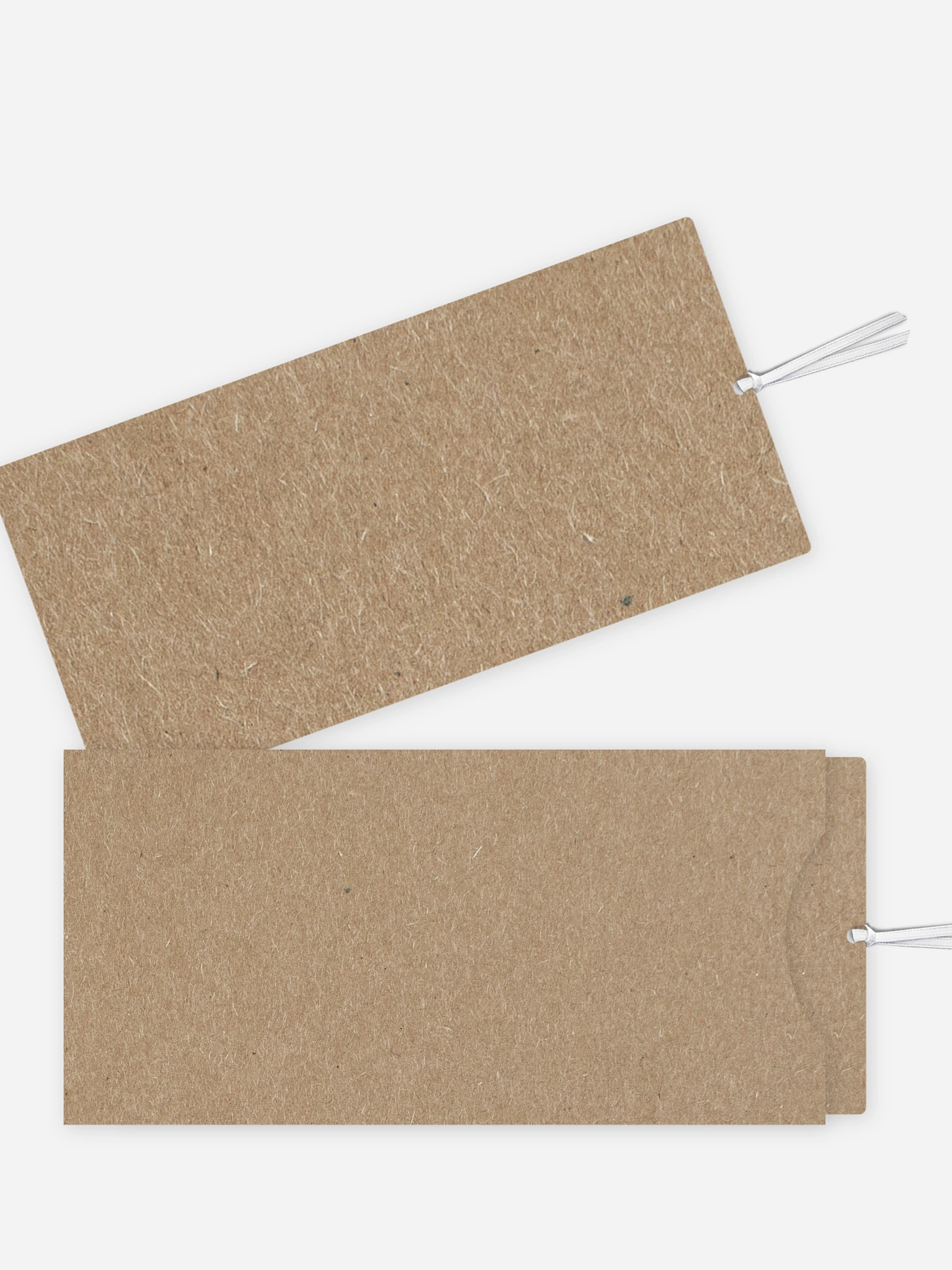 Formatvorlage Lange Einsteckkarte mit Band Kraftpapier