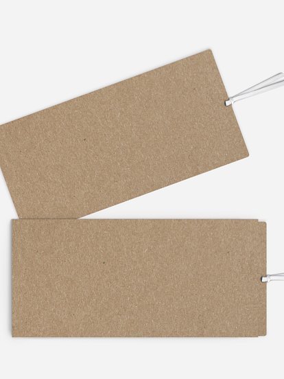 Formatvorlage Lange Einsteckkarte mit Band Kraftpapier