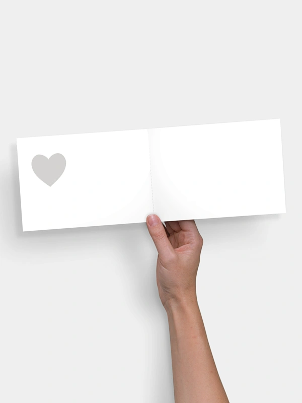 Formatvorlage Mittlere Klappkarte flach mit Herzstanze