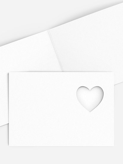 Formatvorlage Mittlere Klappkarte flach mit Herzstanze