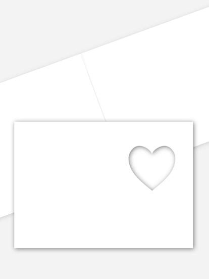 Formatvorlage Mittlere Klappkarte flach mit Herzstanze