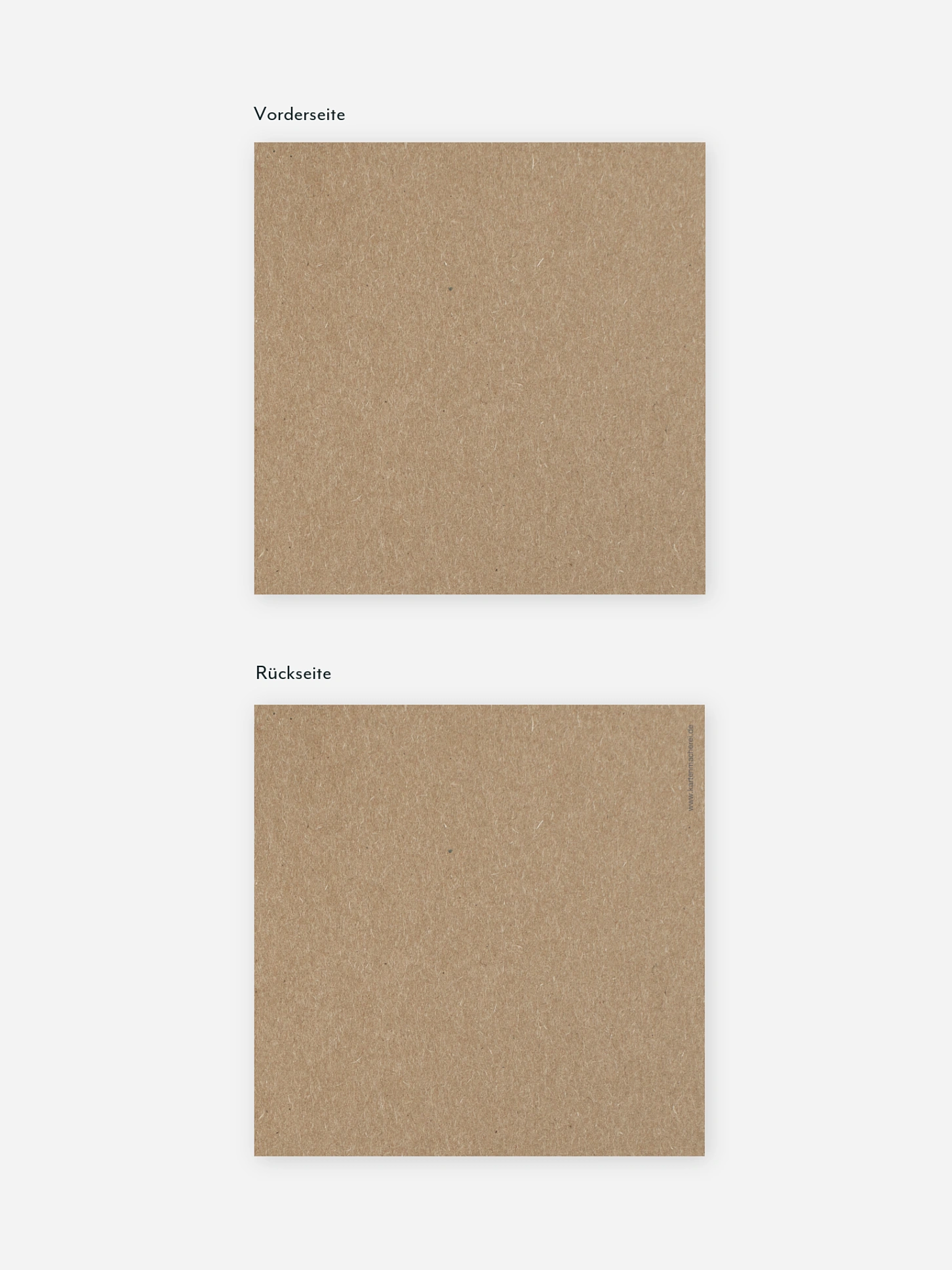 Formatvorlage Kleine quadratische Postkarte Kraftpapier
