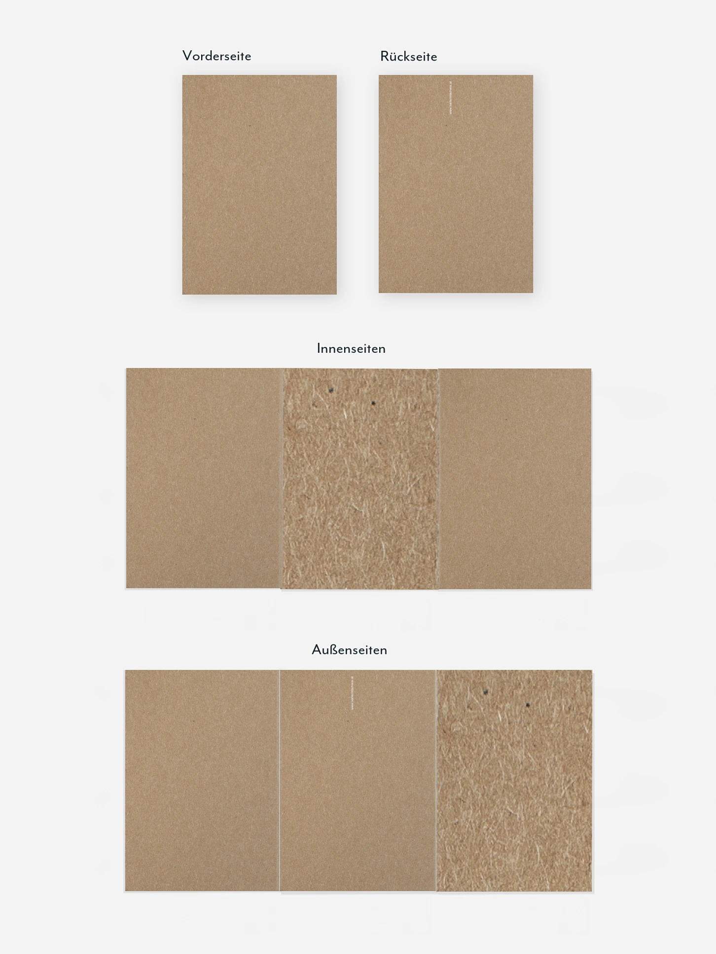 Formatvorlage Doppel-Klappkarte hoch, gewickelt Kraftpapier