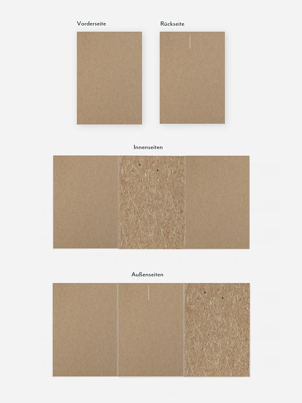 Formatvorlage Doppel-Klappkarte hoch, gewickelt Kraftpapier
