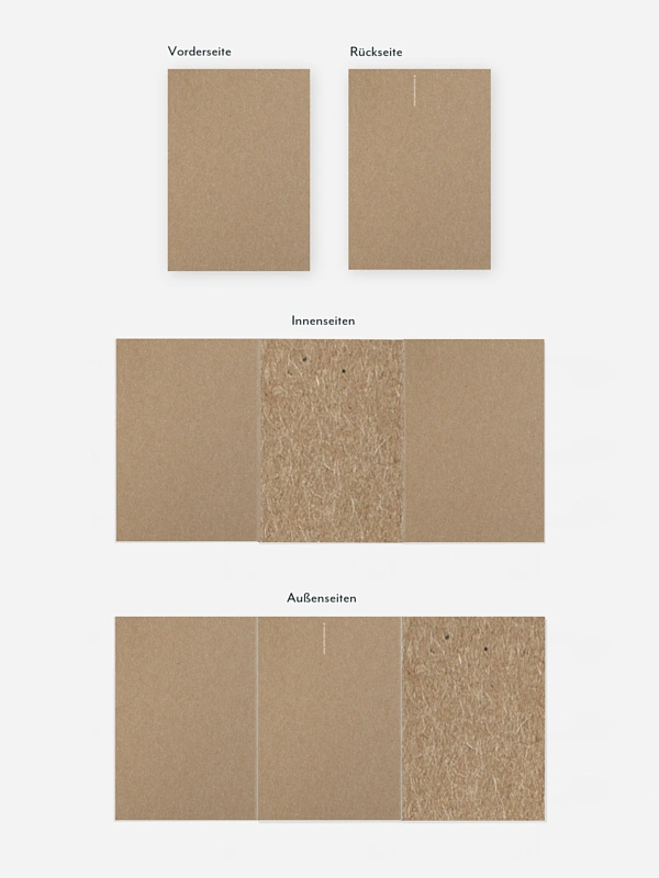 Formatvorlage Doppel-Klappkarte hoch, gewickelt Kraftpapier