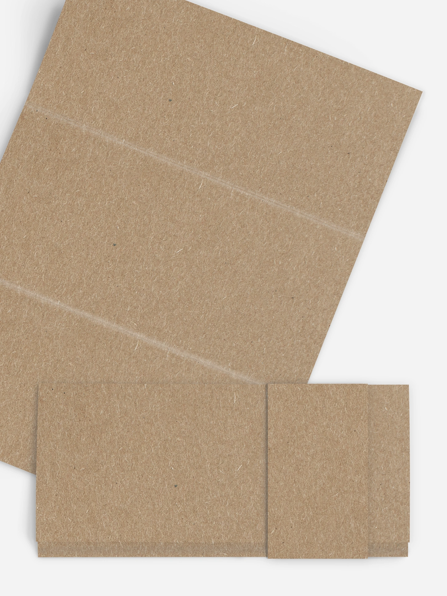 Formatvorlage Lange Doppelklappkarte mit Banderole Kraftpapier