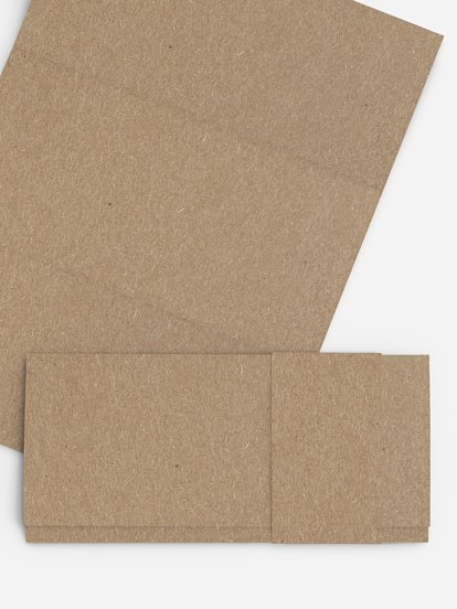 Formatvorlage Lange Doppelklappkarte mit Banderole Kraftpapier