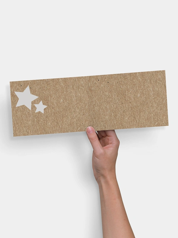 Formatvorlage Mittlere Klappkarte flach mit Sternstanze Kraftpapier