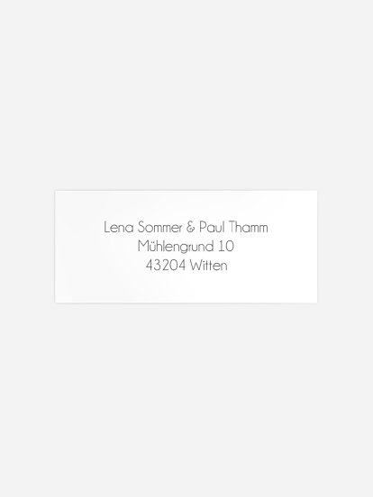 Absenderaufkleber Hochzeit Formatvorlage