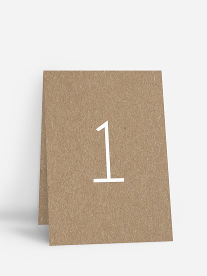 Tischnummer Formatvorlage Kraftpapier