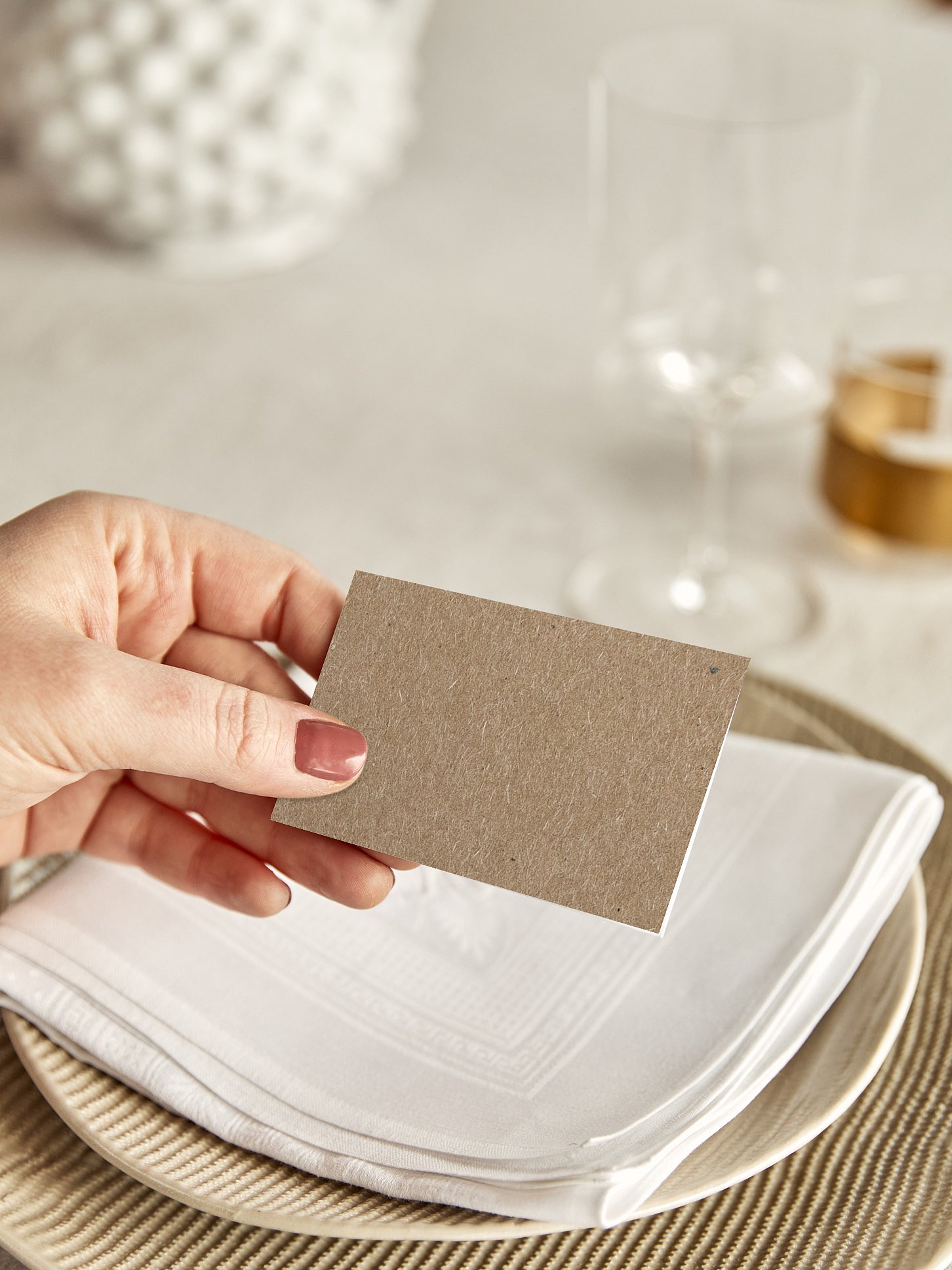 Tischkarte Hochzeit Formatvorlage Kraftpapier