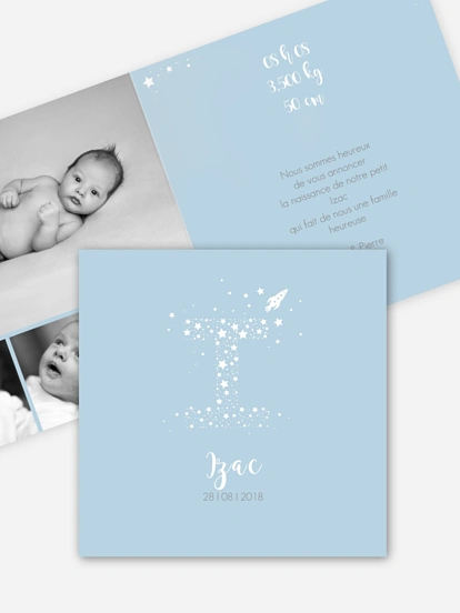 Faire-part naissance Dans l'espace - I