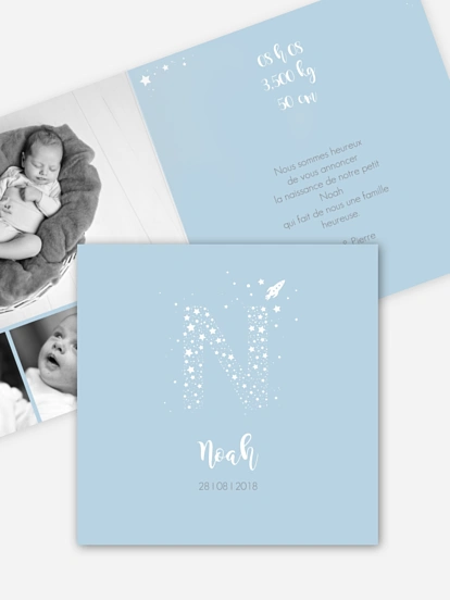 Faire-part naissance Dans l'espace - N
