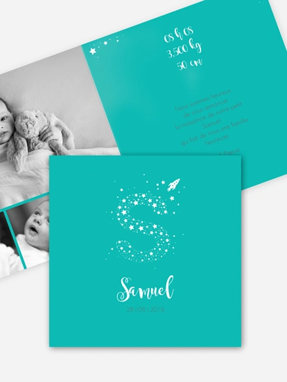 Faire-part naissance Dans l'espace - S