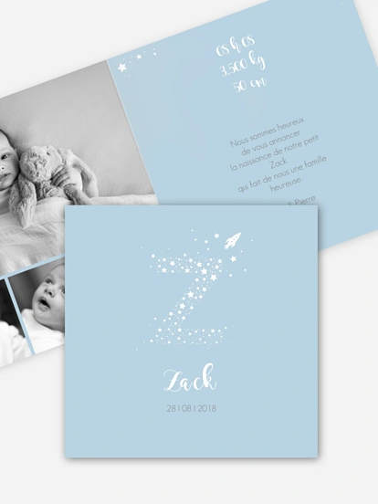 Faire-part naissance Dans l'espace - Z
