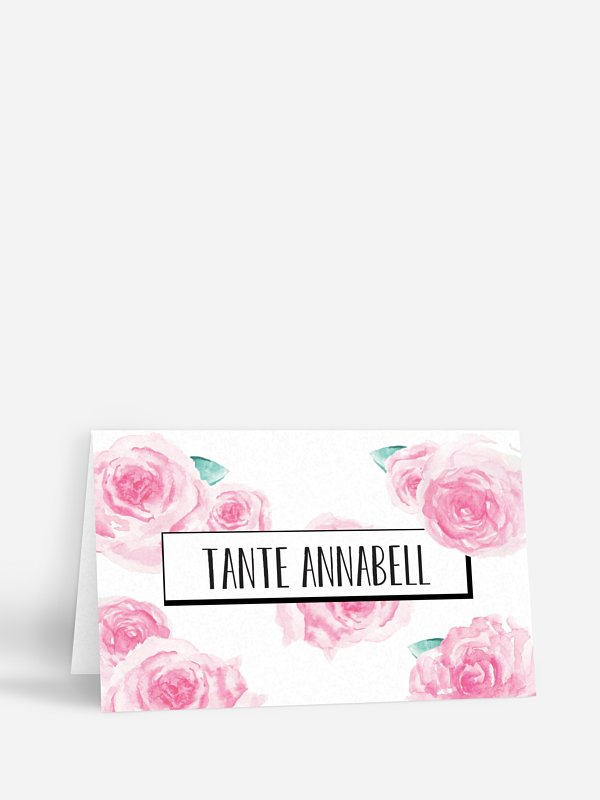 Tischkarte Hochzeit Pink Peony