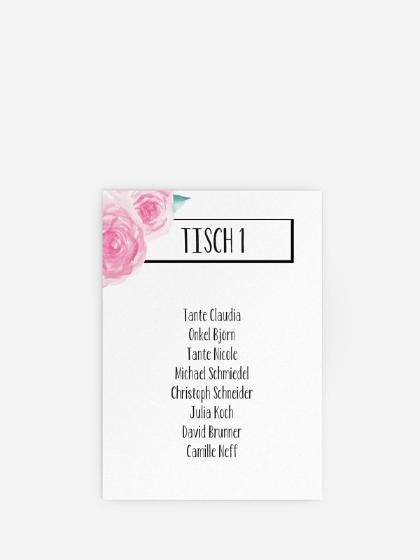Sitzplan Kreativ Pink Peony