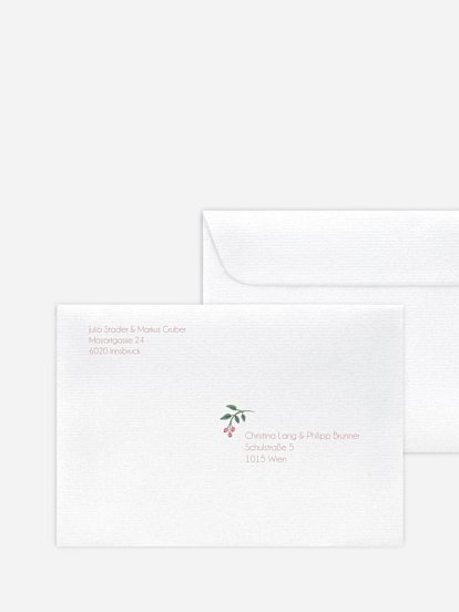 Bedruckter Briefumschlag Hochzeit Rosehip