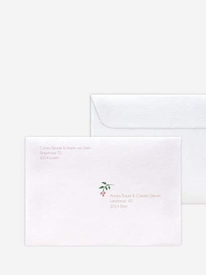 Bedruckter Briefumschlag Hochzeit Rosehip