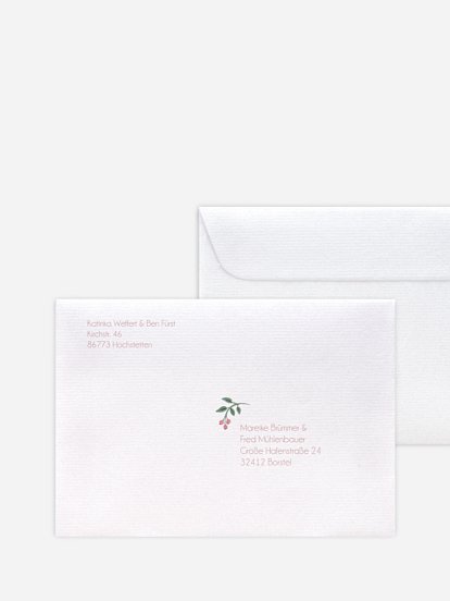 Bedruckter Briefumschlag Hochzeit Rosehip