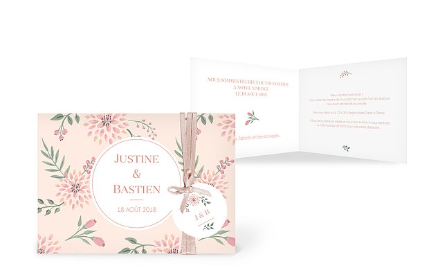 Faire-part mariage Poésie florale