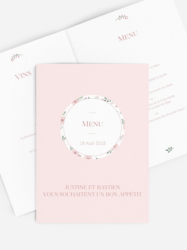 Menu Mariage Poesie Florale