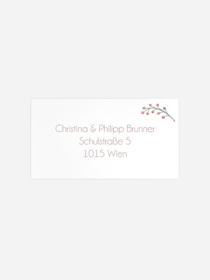 Empfängeraufkleber Silberhochzeit Rosehip