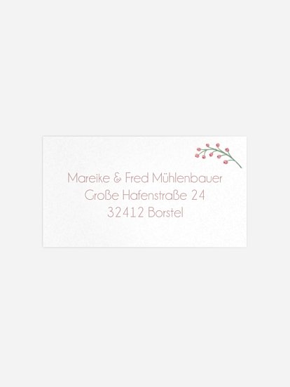 Empfängeraufkleber Silberhochzeit Rosehip