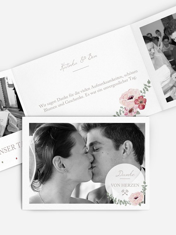 Dankeskarte Hochzeit Lovely Vintage