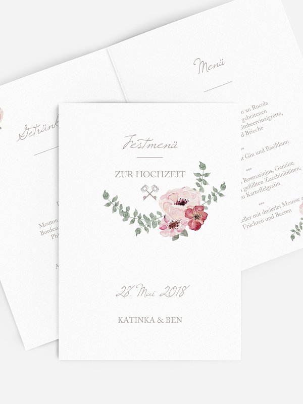 Menükarte Hochzeit Lovely Vintage