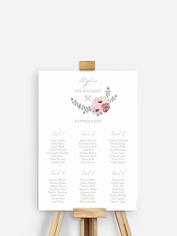 Sitzplan Plakat Lovely Vintage