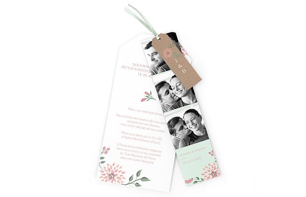 Faire-part mariage Poésie florale
