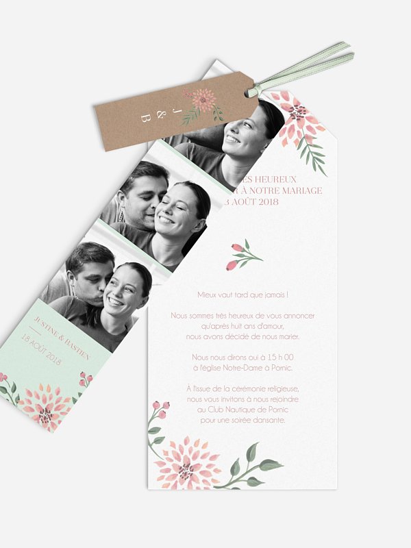 Faire-part mariage Poésie florale
