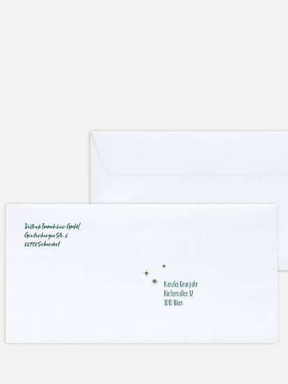 Bedruckte Umschläge geschäftl. Weihnachten O Schraubenbaum