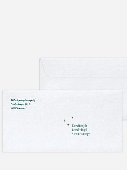 Bedruckte Umschläge geschäftl. Weihnachten O Schraubenbaum