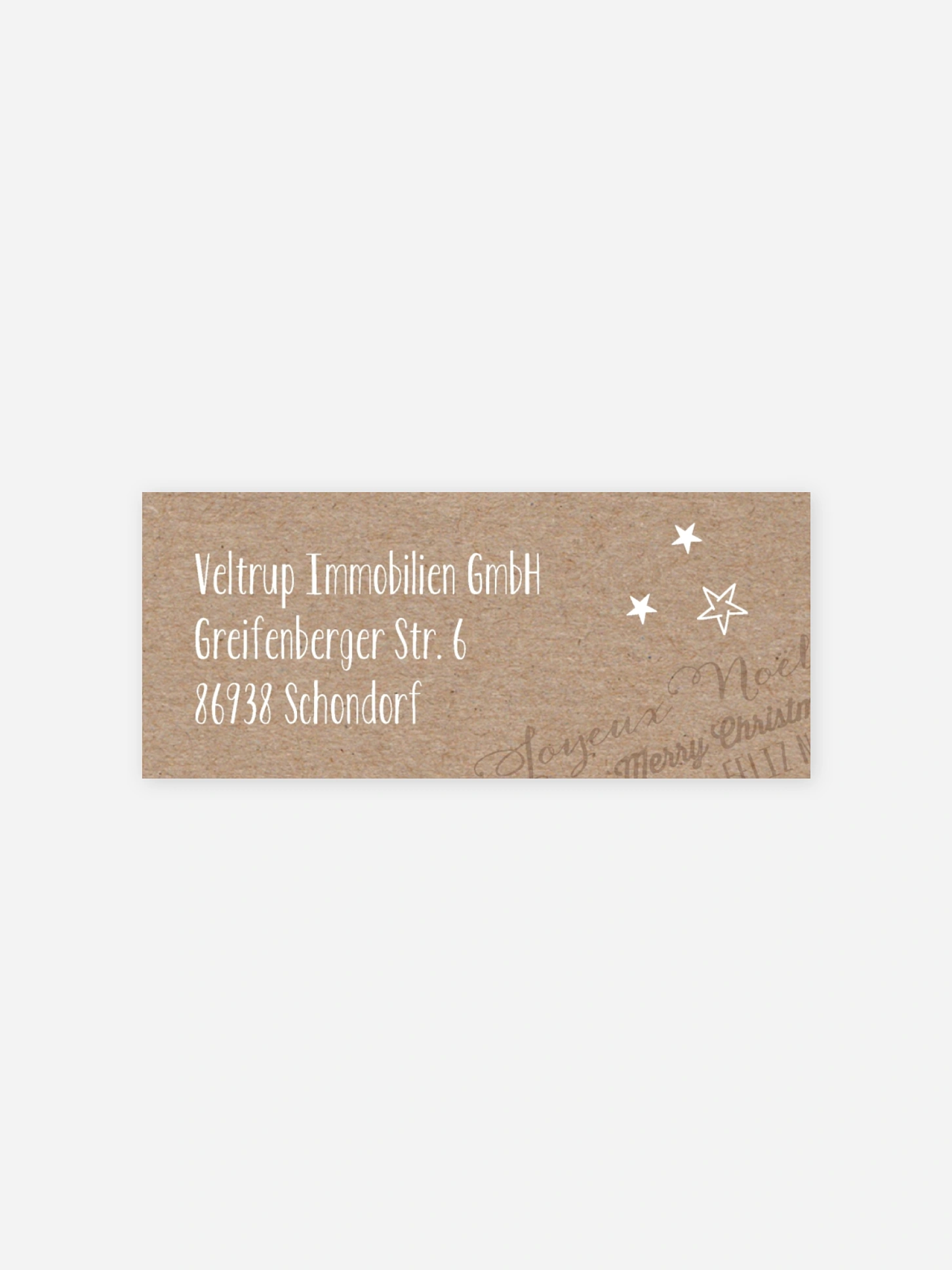 Absenderaufkleber geschäftl. Weihnachten International Greetings
