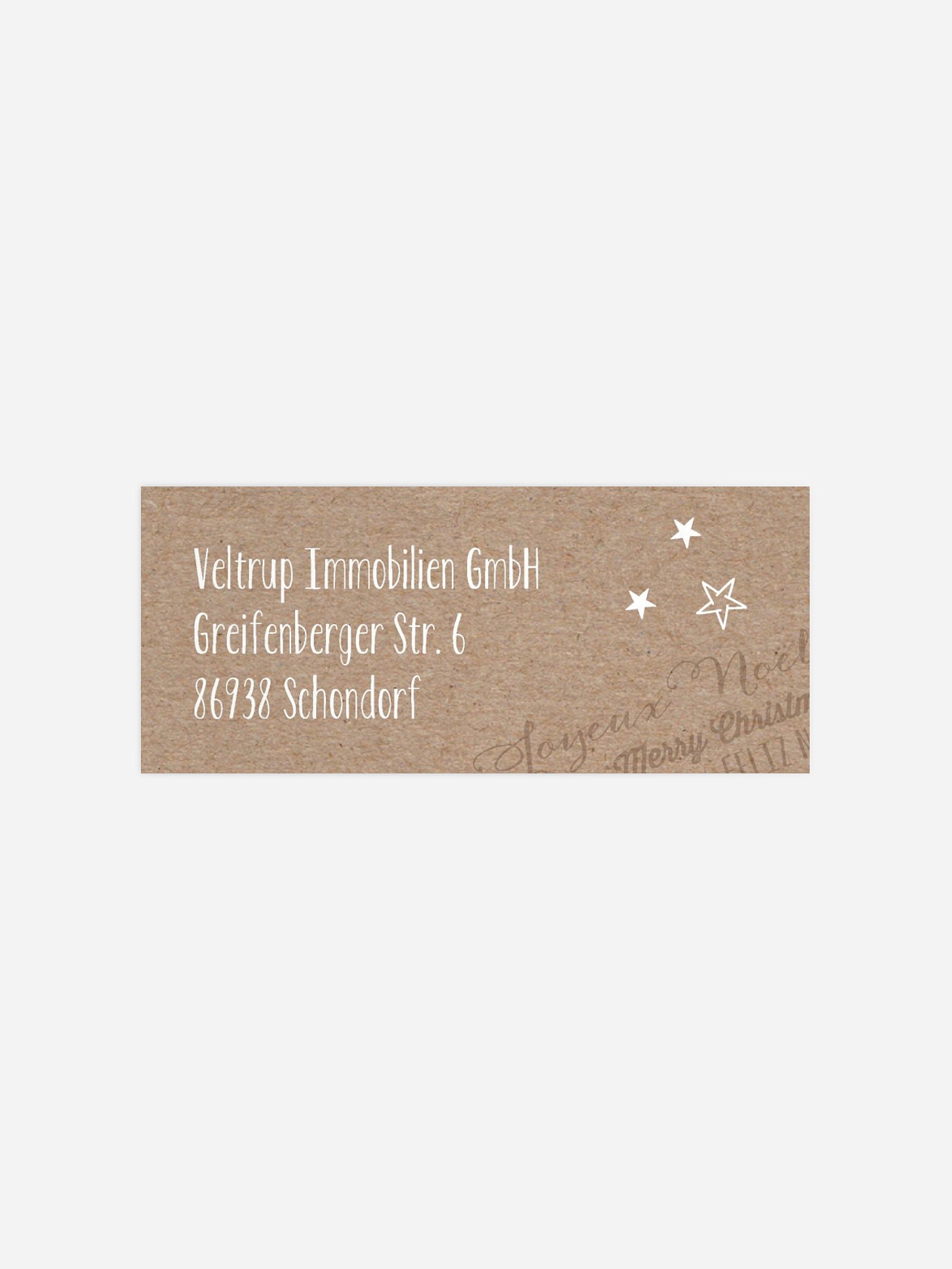 Absenderaufkleber geschäftl. Weihnachten International Greetings