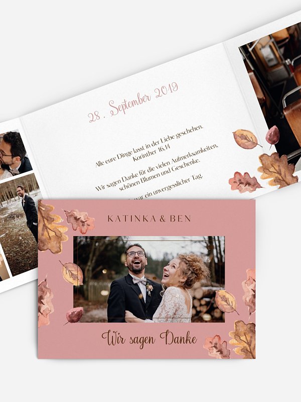 Dankeskarte Hochzeit Herbsttag