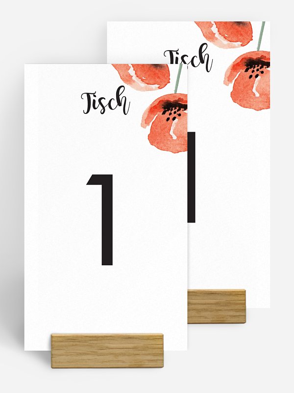 Tischnummer Mohn Amour