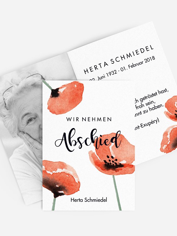 Sterbebild Mohn