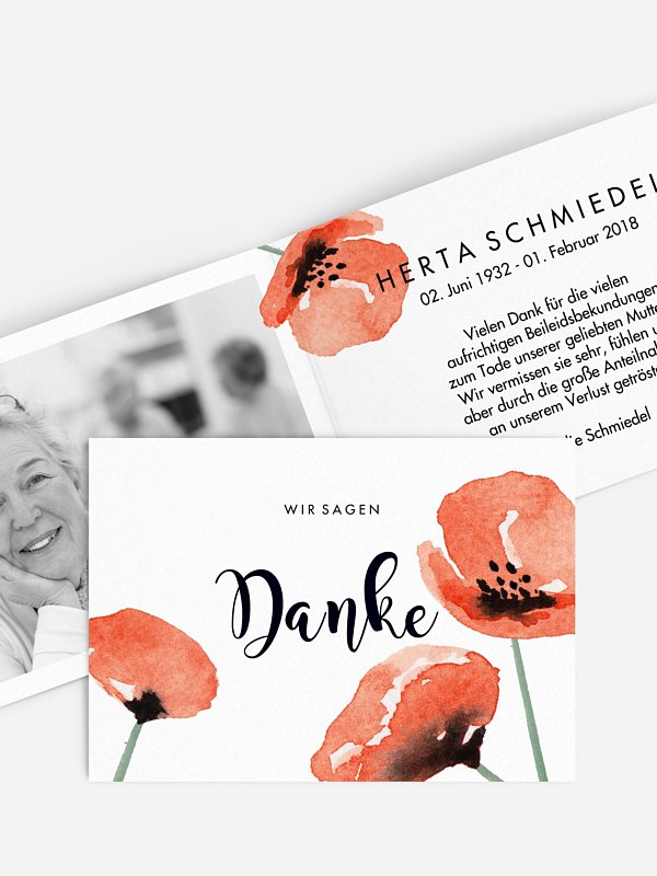 Trauerdanksagung Mohn