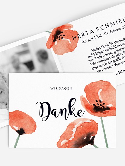 Trauerdanksagung Mohn