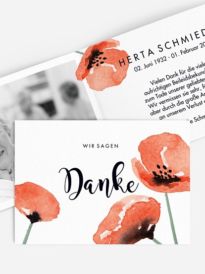 Trauerdanksagung Mohn