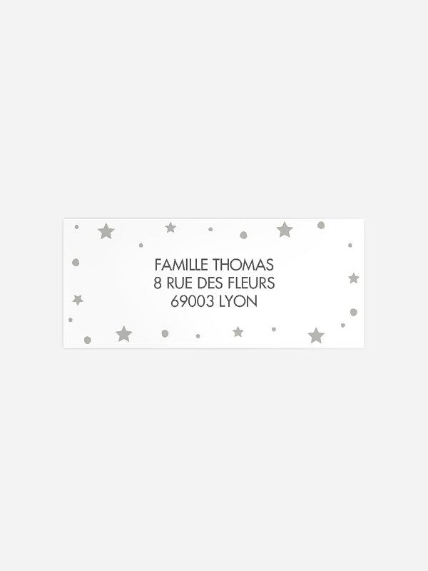 Étiquette expéditeur baptême Juste parfait