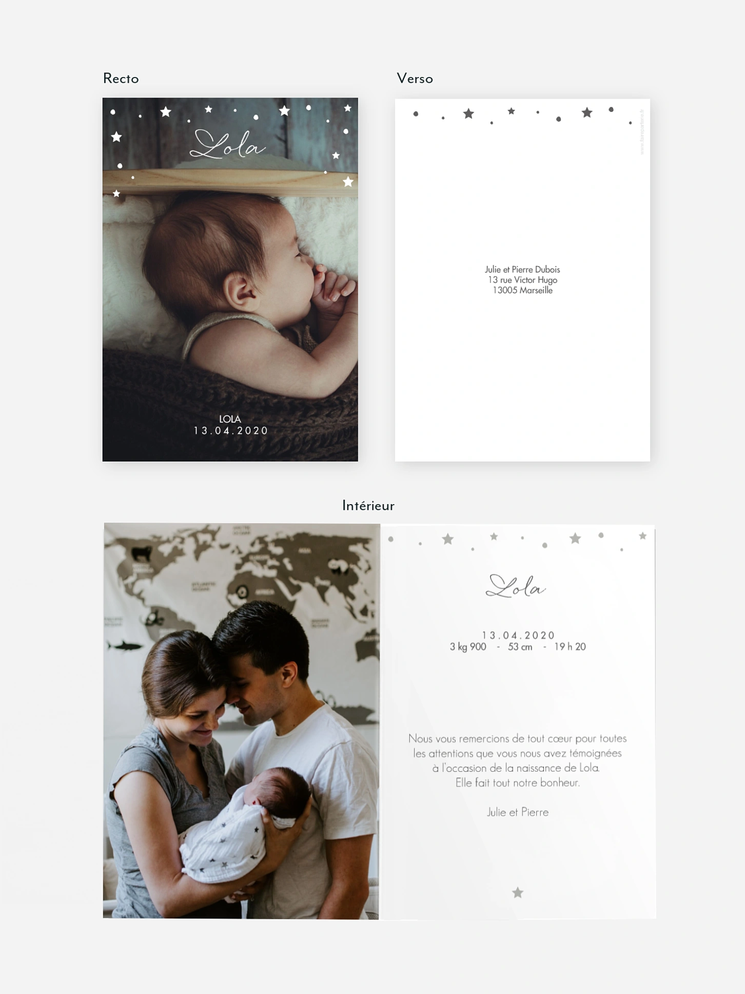 Faire-part naissance Juste Parfait