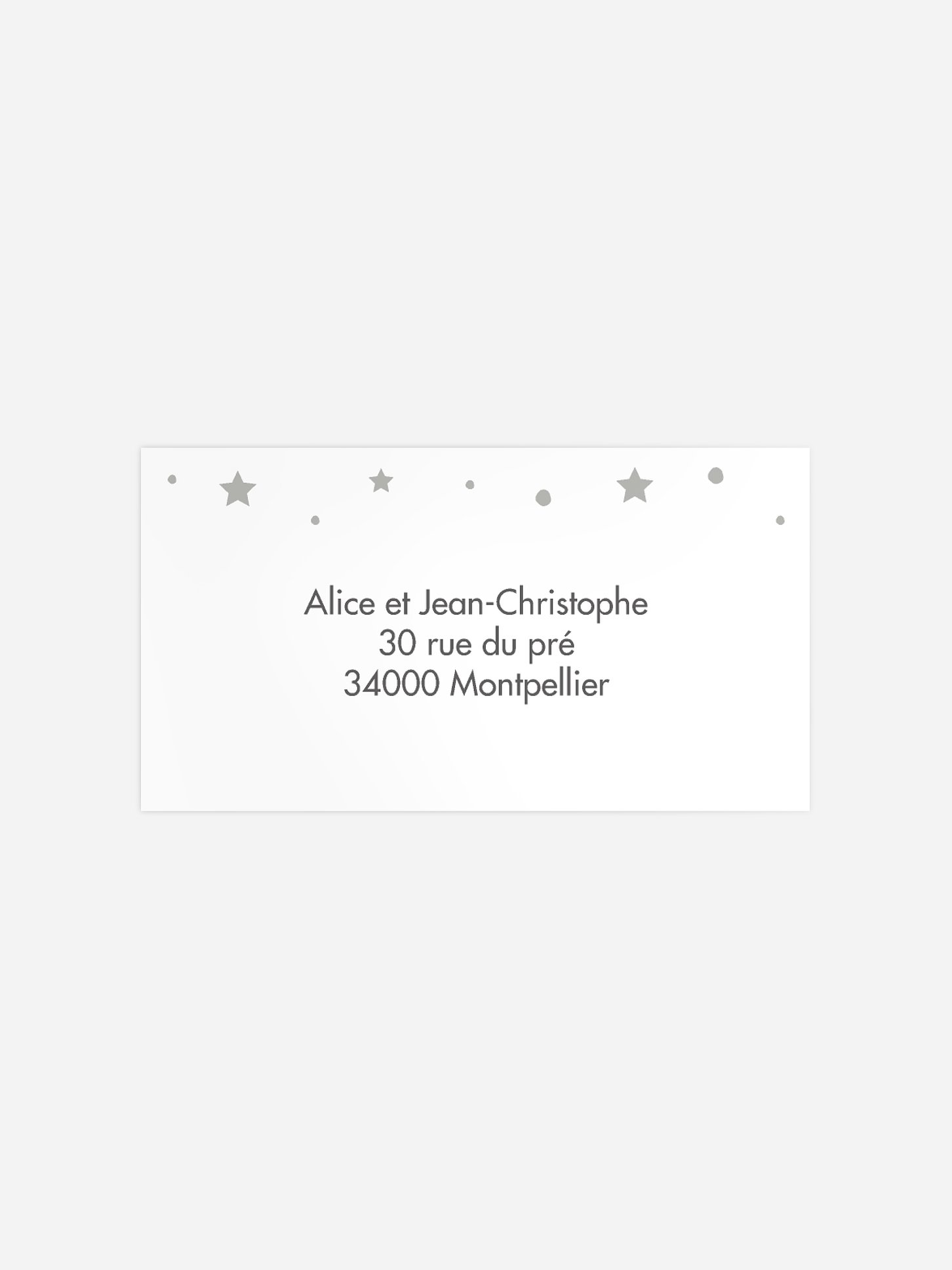 Étiquette destinataire naissance Juste parfait