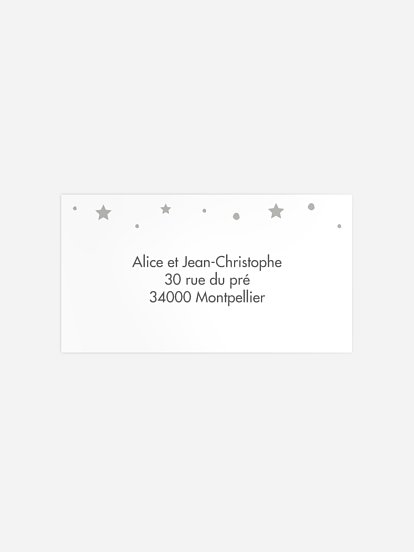 Étiquette destinataire naissance Juste parfait