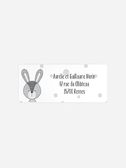 Étiquette expéditeur naissance Baby Bunny