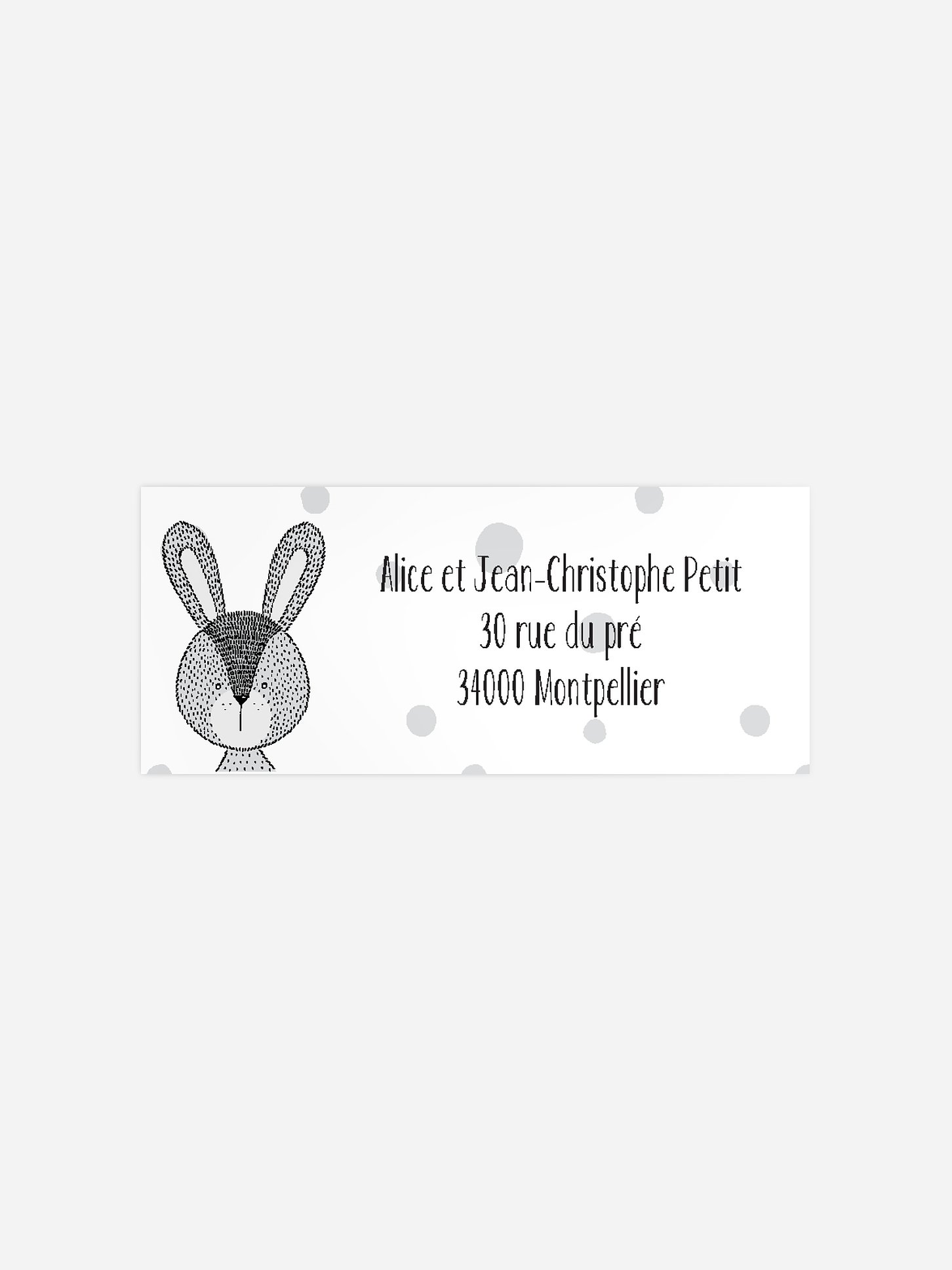 Étiquette expéditeur baptême Baby bunny